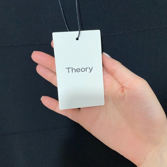 Theory Black Pointelle Dress in Stretch Knit Size L - Picture 7 of 10